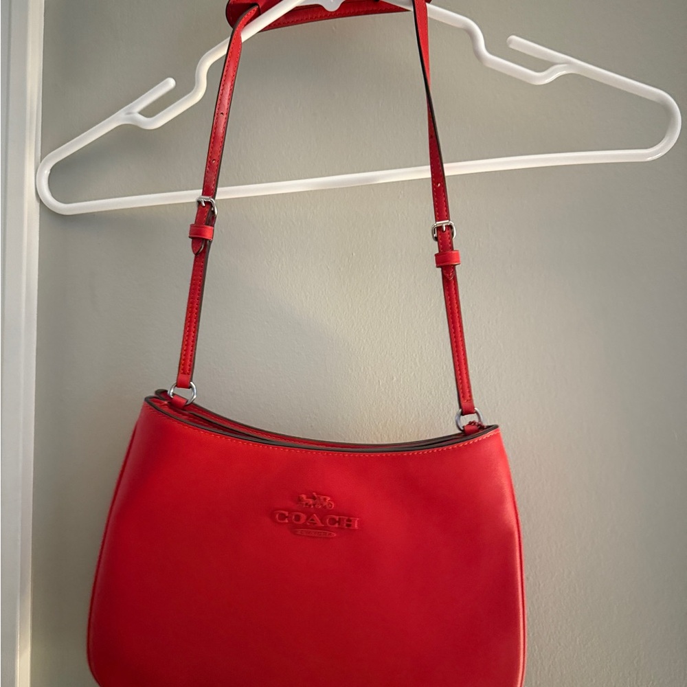 Coach Red Leather Shoulder Bag